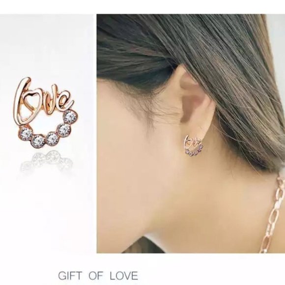 3/$30 LOVE GOLDEN CRYSTAL ZIRCON EARRINGS - Picture 6 of 7